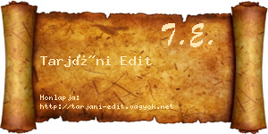 Tarjáni Edit névjegykártya